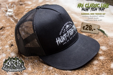 ARA TRUCKER CAP - HUNT FISH TRAP (BLACK)
